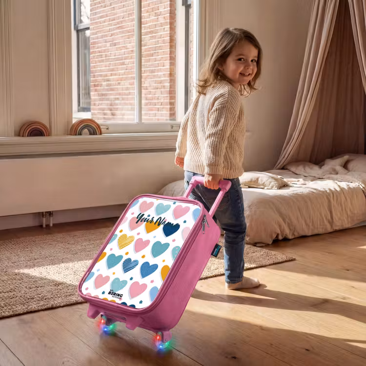 Hartenpatroon Kinderkoffer - Roze klein -sfeer1