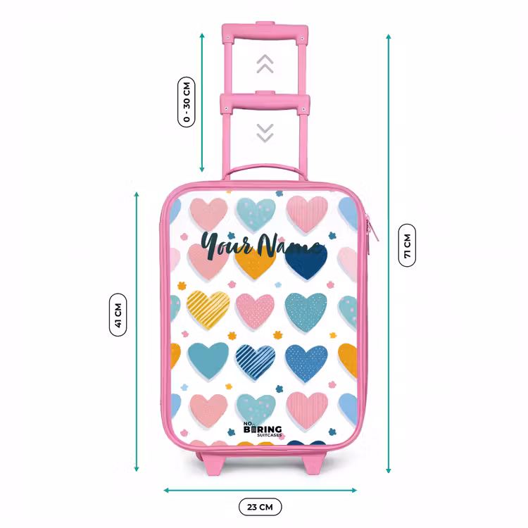 Hartenpatroon Kinderkoffer - Roze klein -productfoto_formaten