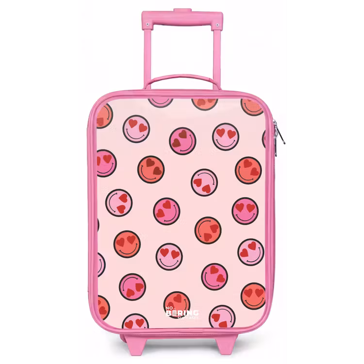 Hartje - Smiley - Patroon Kinderkoffer - Roze klein -zz3dotto