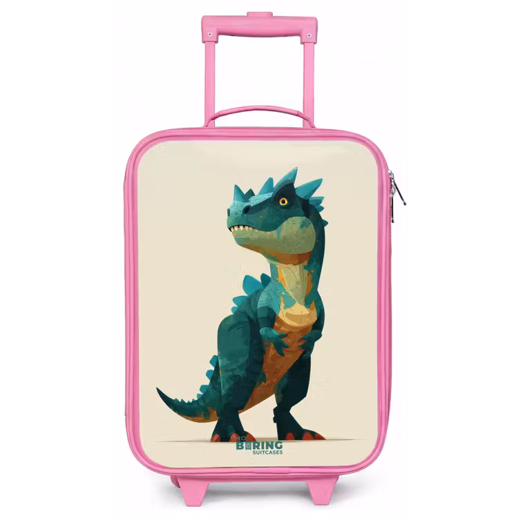 Gehoornde dino met scherpe blik Kinderkoffer - Roze klein -zz3dotto