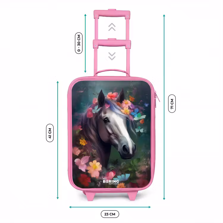 Paard in kleurrijke bloemen Kinderkoffer - Roze klein -productfoto_formaten