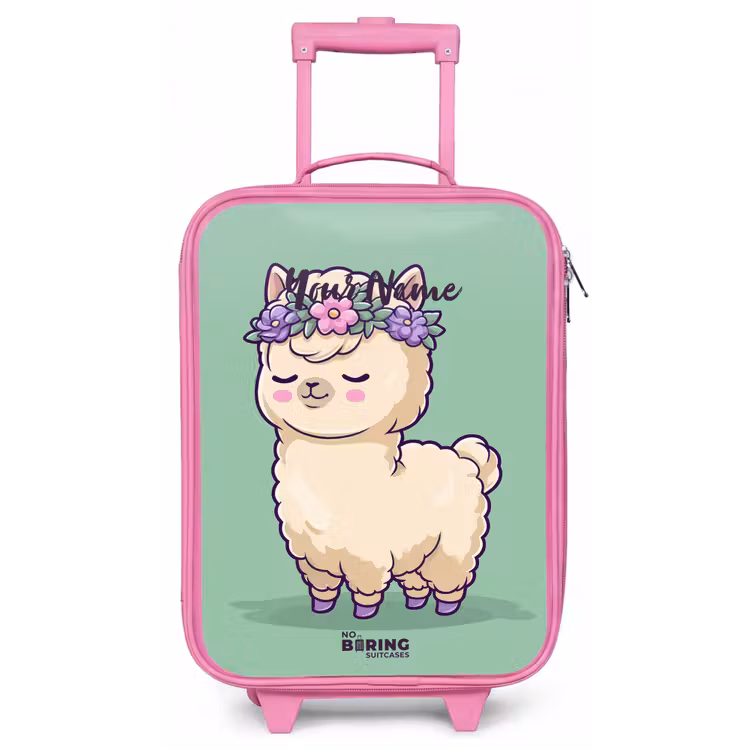Kawai - Alpaca - Groen Kinderkoffer - Roze klein -zz3dotto
