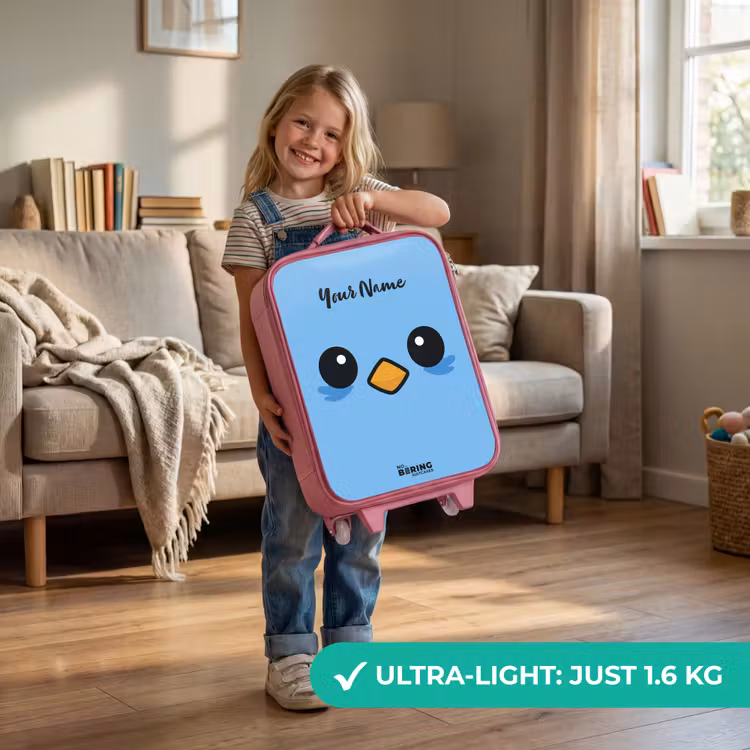 Kawai - Vogel - Blauw Kinderkoffer - Roze klein -sfeer2_EN