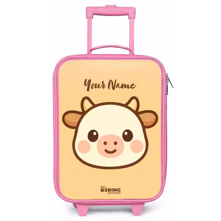 Kawai - Koe - Bruin Kinderkoffer - Roze klein -zz3dotto