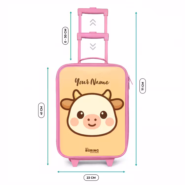Kawai - Koe - Bruin Kinderkoffer - Roze klein -productfoto_formaten