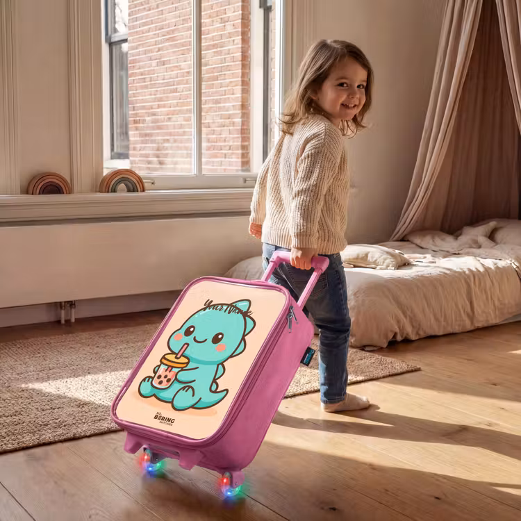 Kawai - Dino - Bubbletea Kinderkoffer - Roze klein -sfeer1