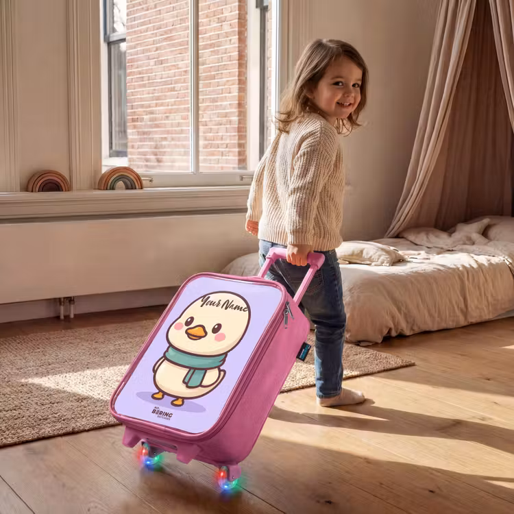 Kawai - Eend - Sjaal Kinderkoffer - Roze klein -sfeer1