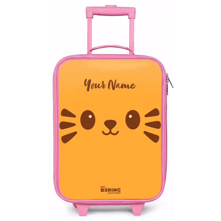Kawai - Tijger - Oranje Kinderkoffer - Roze klein -zz3dotto