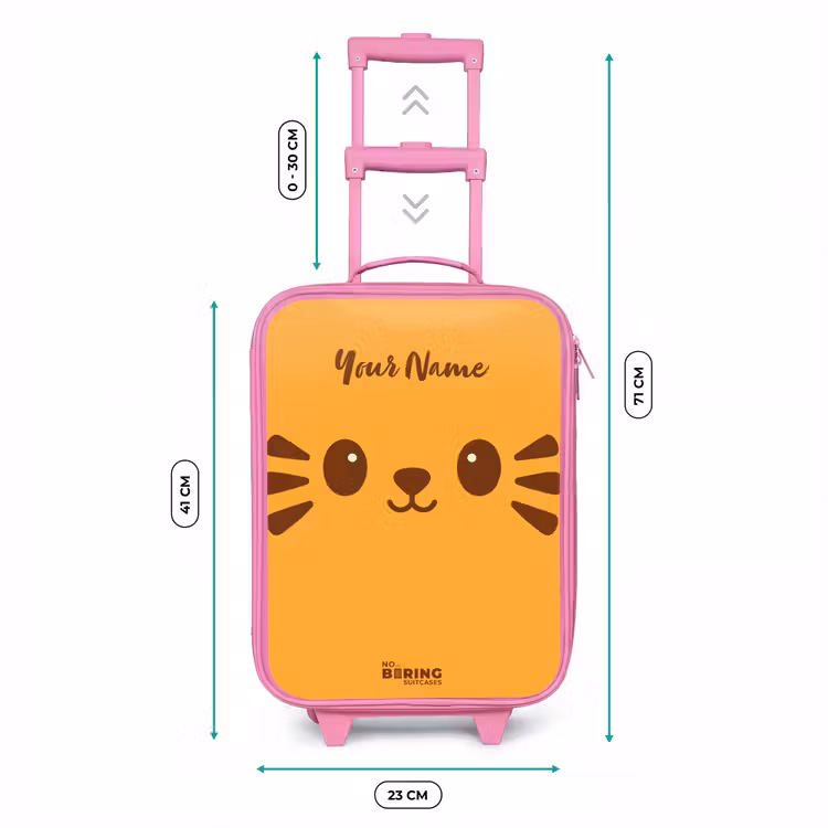 Kawai - Tijger - Oranje Kinderkoffer - Roze klein -productfoto_formaten