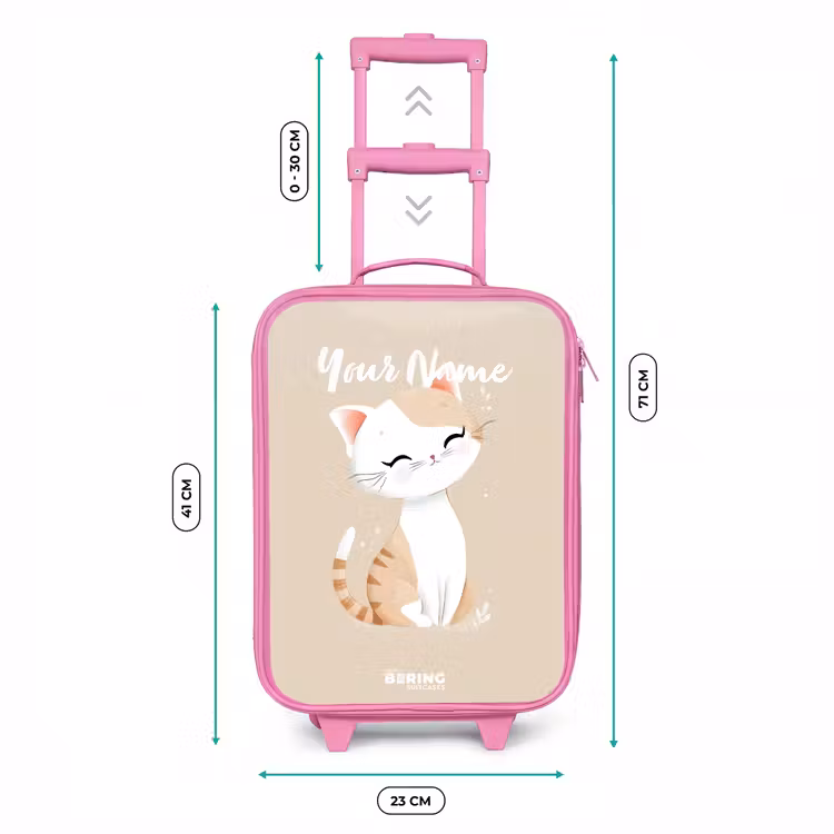 Kitten in de kleuren beige en wit Kinderkoffer - Roze klein -productfoto_formaten
