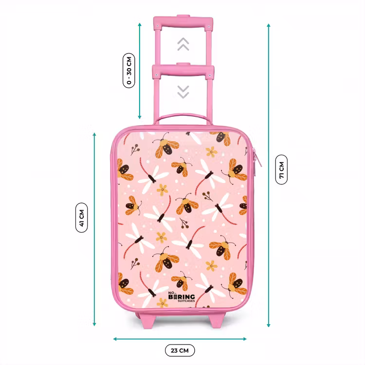 Lieveheersbeestjes en libellen op roze achtergrond Kinderkoffer - Roze klein -productfoto_formaten