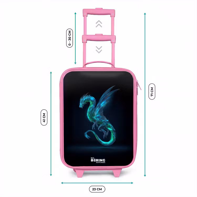 Legendarische cyberdraak Kinderkoffer - Roze klein -productfoto_formaten