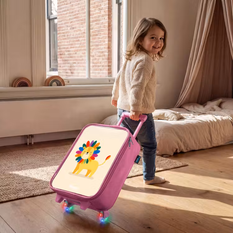 Leeuw - Manen - Kleurrijk Kinderkoffer - Roze klein -sfeer1