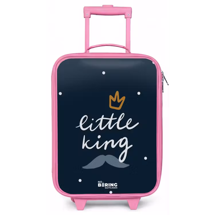 Little king met stippen Kinderkoffer - Roze klein -zz3dotto