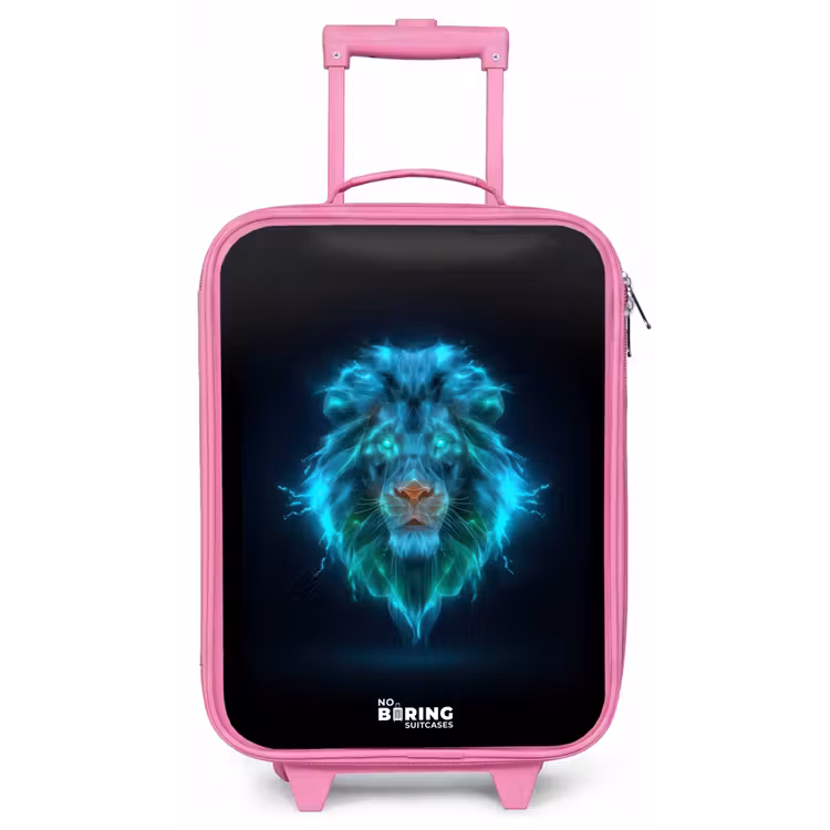 Lichtgevende leeuw Kinderkoffer - Roze klein -zz3dotto