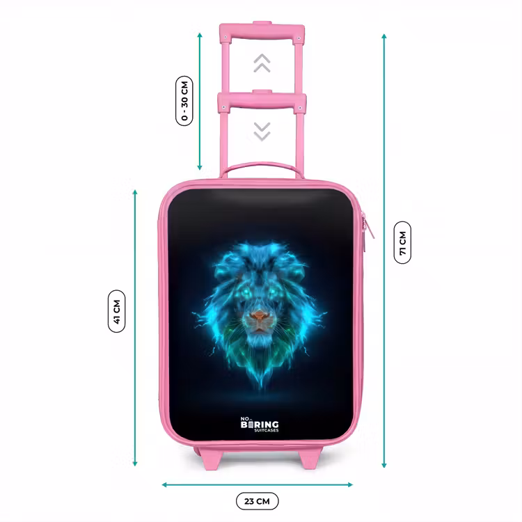 Lichtgevende leeuw Kinderkoffer - Roze klein -productfoto_formaten