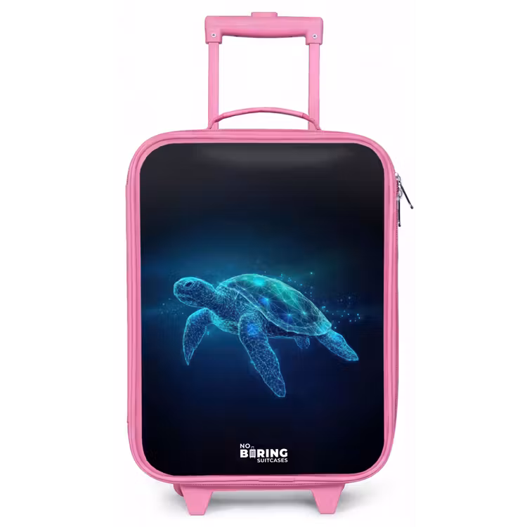 Lichtgevende schildpad in digitale oceaan Kinderkoffer - Roze klein -zz3dotto