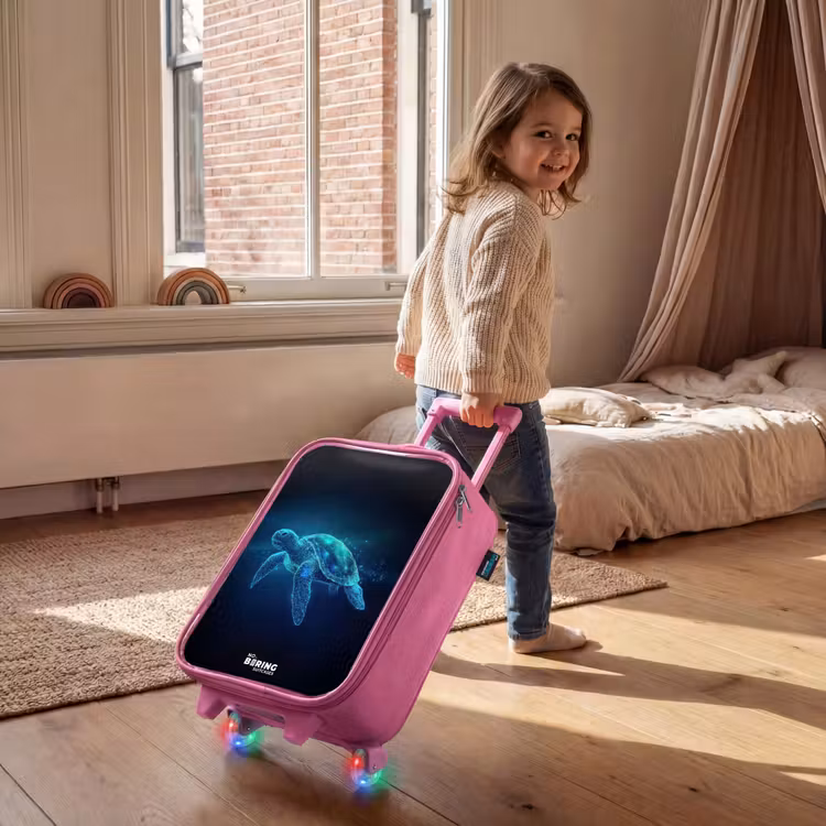 Lichtgevende schildpad in digitale oceaan Kinderkoffer - Roze klein -sfeer1