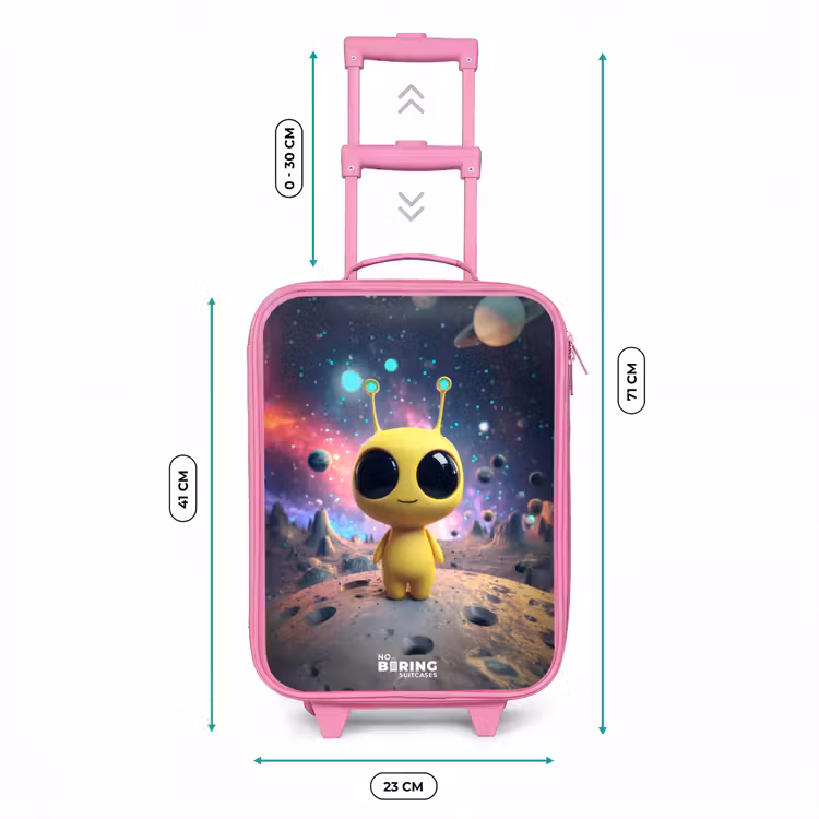 Vrolijk buitenaards wezentje Kinderkoffer - Roze klein -productfoto_formaten