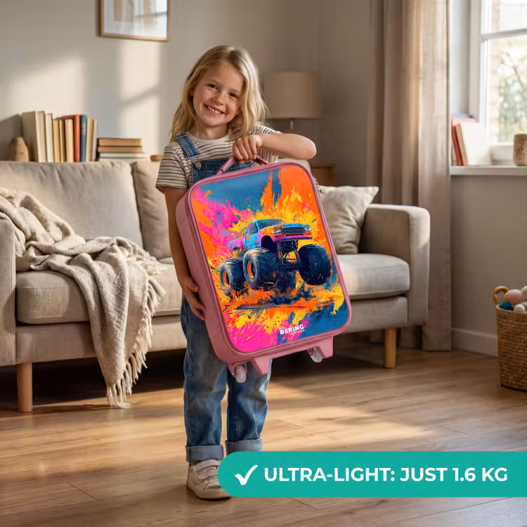 Monstertruck - Verfspatten - Kleurrijk - Explosie Kinderkoffer - Roze klein -sfeer2_EN