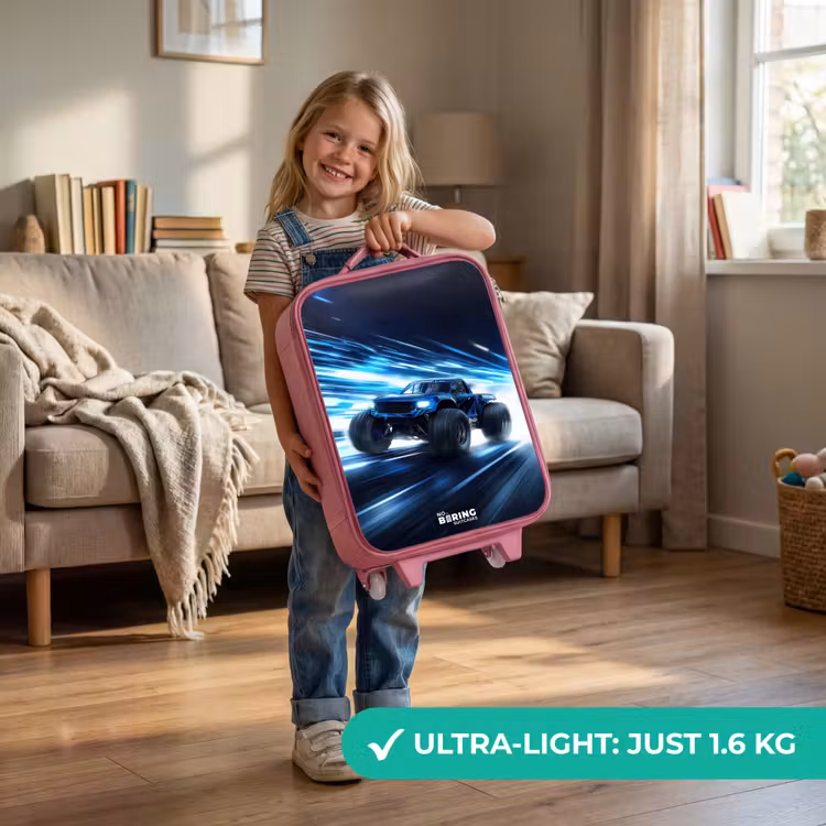 Monstertruck raast door lichtsnelheid Kinderkoffer - Roze klein -sfeer2_EN