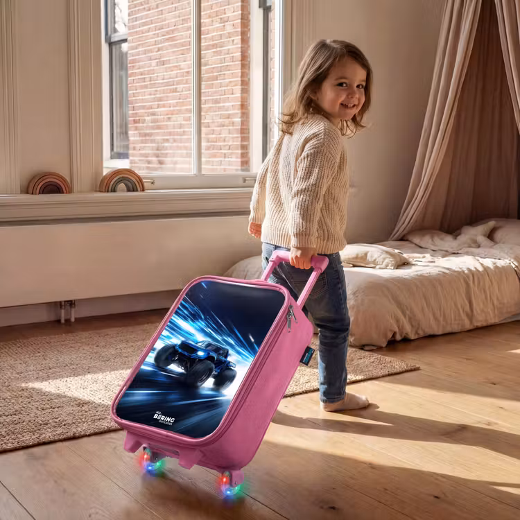 Monstertruck raast door lichtsnelheid Kinderkoffer - Roze klein -sfeer1