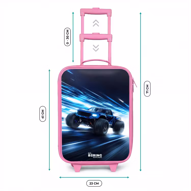Monstertruck raast door lichtsnelheid Kinderkoffer - Roze klein -productfoto_formaten