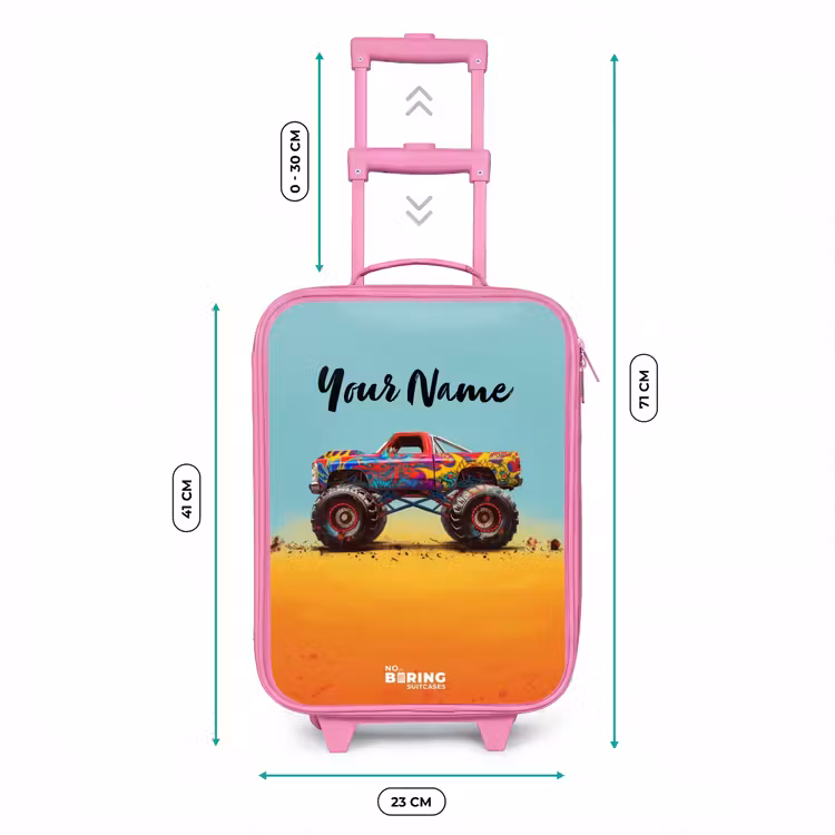 Monstertruck met Graffiti Print in het Zand Kinderkoffer - Roze klein -productfoto_formaten