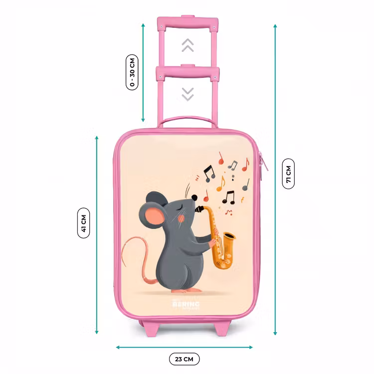 Muis - Saxofoon - Muziek Kinderkoffer - Roze klein -productfoto_formaten