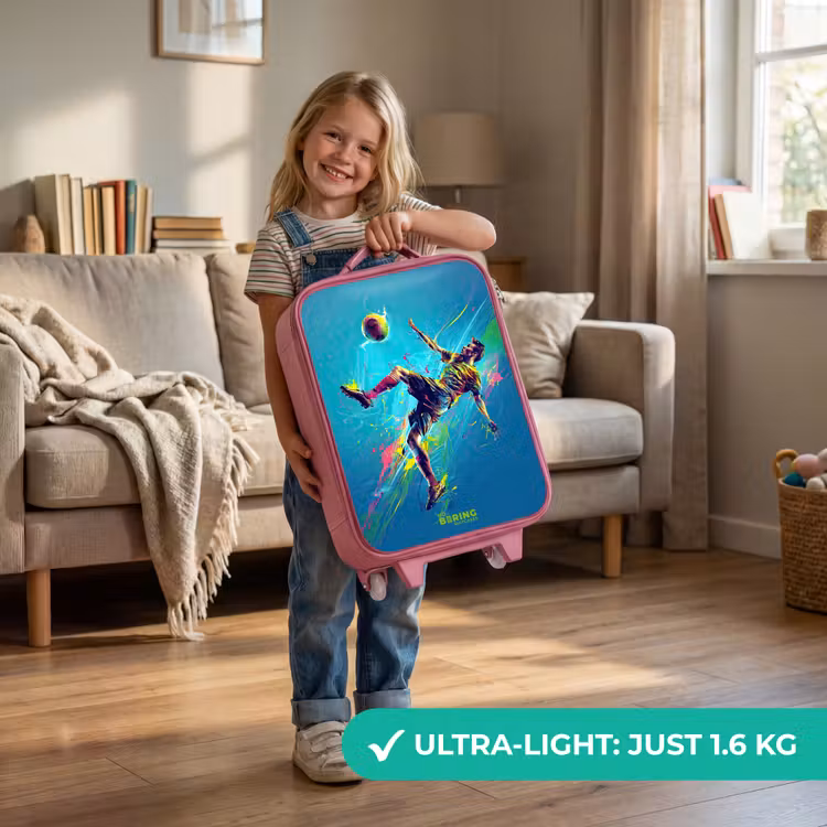 Neon - Voetbal - Schop - Kleurrijk Kinderkoffer - Roze klein -sfeer2_EN