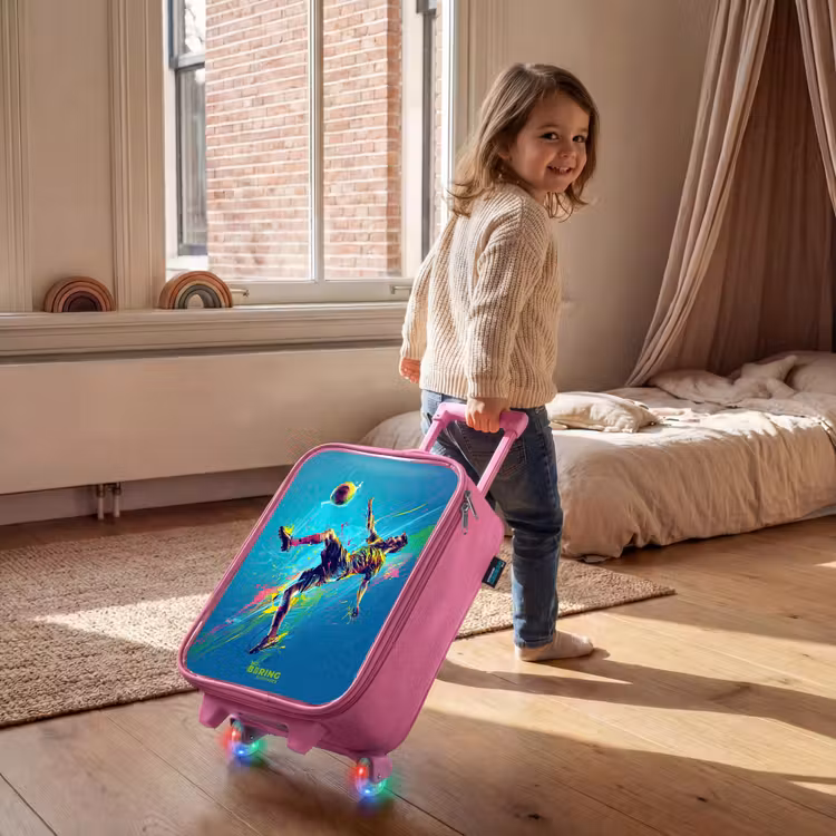 Neon - Voetbal - Schop - Kleurrijk Kinderkoffer - Roze klein -sfeer1