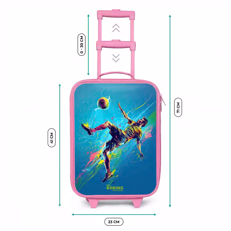Neon - Voetbal - Schop - Kleurrijk Kinderkoffer - Roze klein -productfoto_formaten