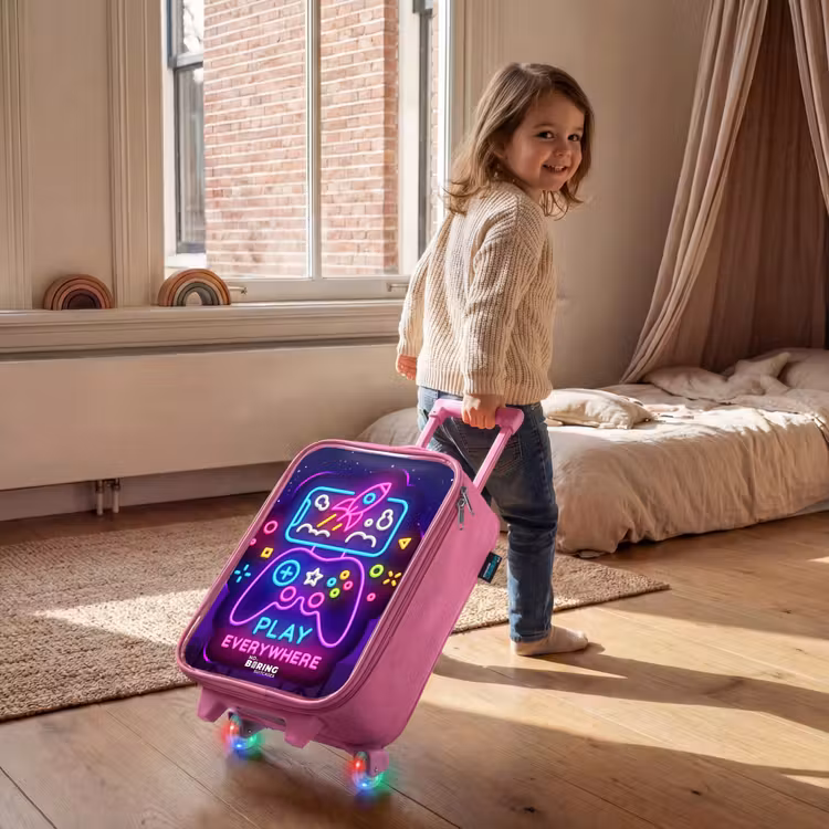 Neonillustratie met een controller Kinderkoffer - Roze klein -sfeer1