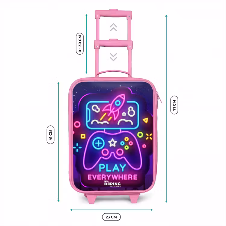 Neonillustratie met een controller Kinderkoffer - Roze klein -productfoto_formaten