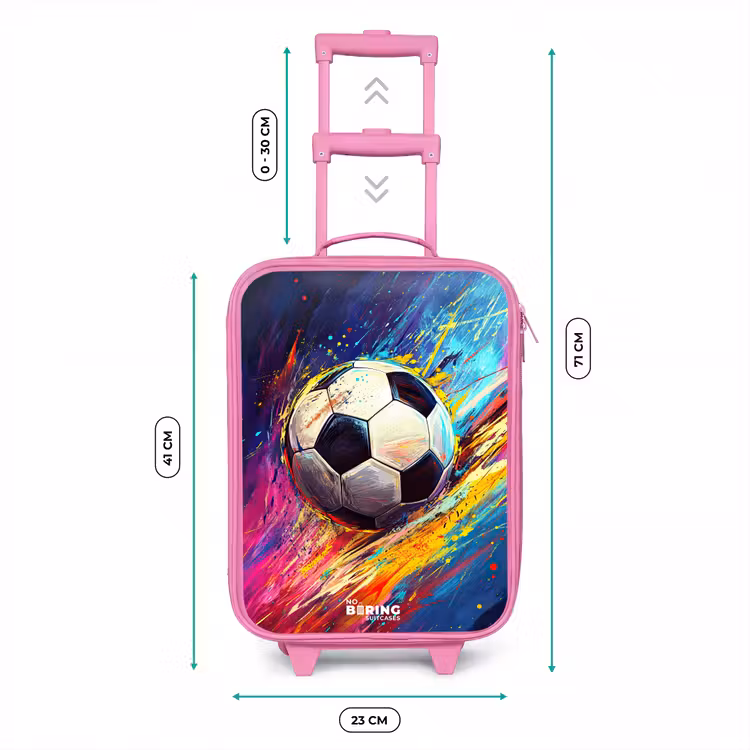 Neon - Voetbal - Kleurrijk Kinderkoffer - Roze klein -productfoto_formaten
