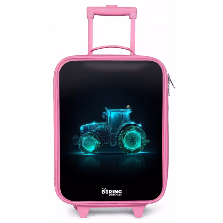 Neontractor op zwarte ondergrond Kinderkoffer - Roze klein -zz3dotto