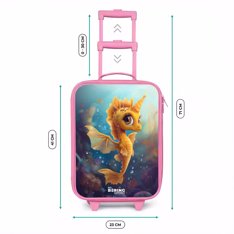 Oranje zeepaardje in het water Kinderkoffer - Roze klein -productfoto_formaten