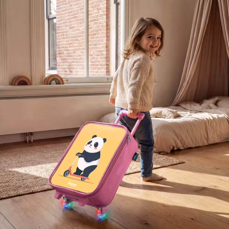 Panda - Step - Geel Kinderkoffer - Roze klein -sfeer1