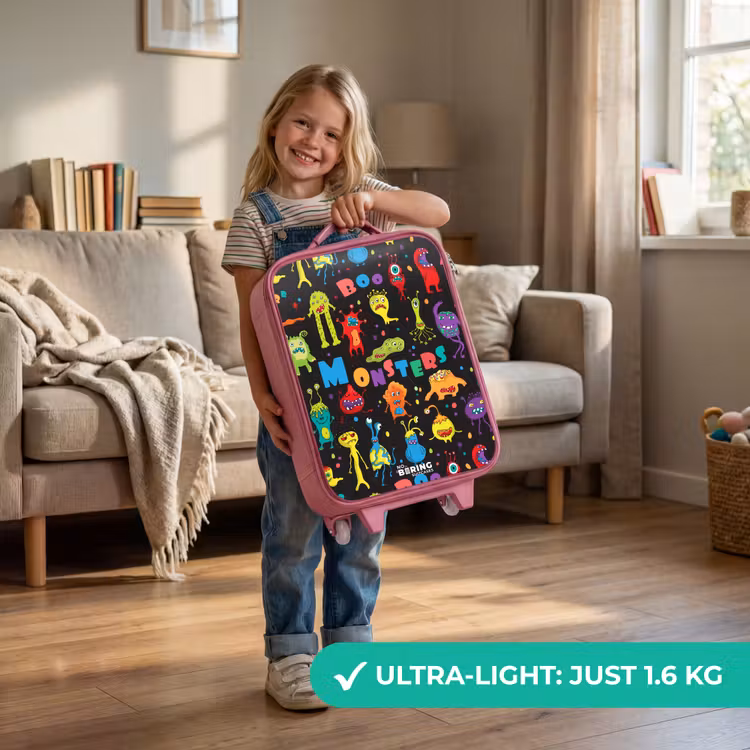 Patroon van monsters Kinderkoffer - Roze klein -sfeer2_EN