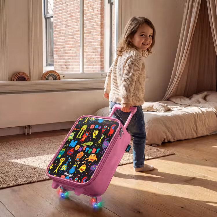 Patroon van monsters Kinderkoffer - Roze klein -sfeer1