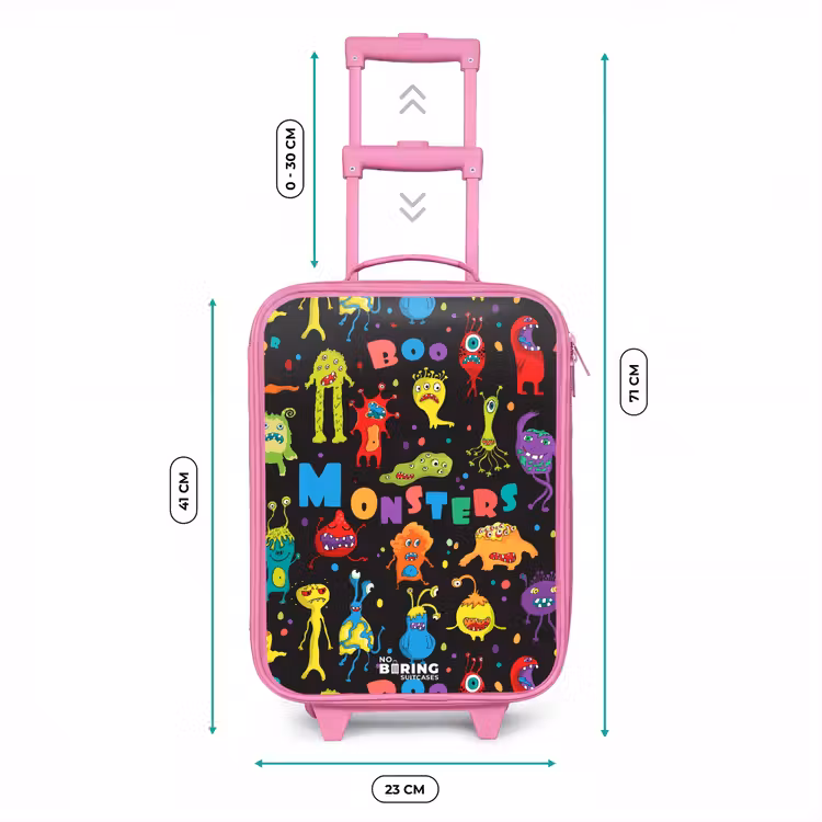 Patroon van monsters Kinderkoffer - Roze klein -productfoto_formaten