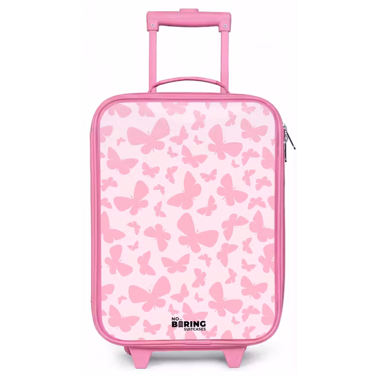 Roze vlinders Kinderkoffer - Roze klein -zz3dotto