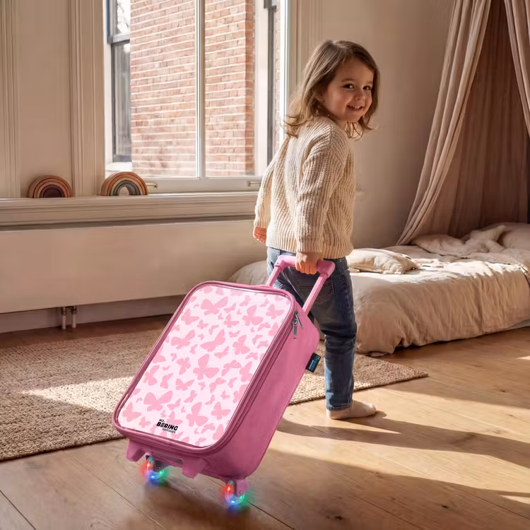 Roze vlinders Kinderkoffer - Roze klein -sfeer1