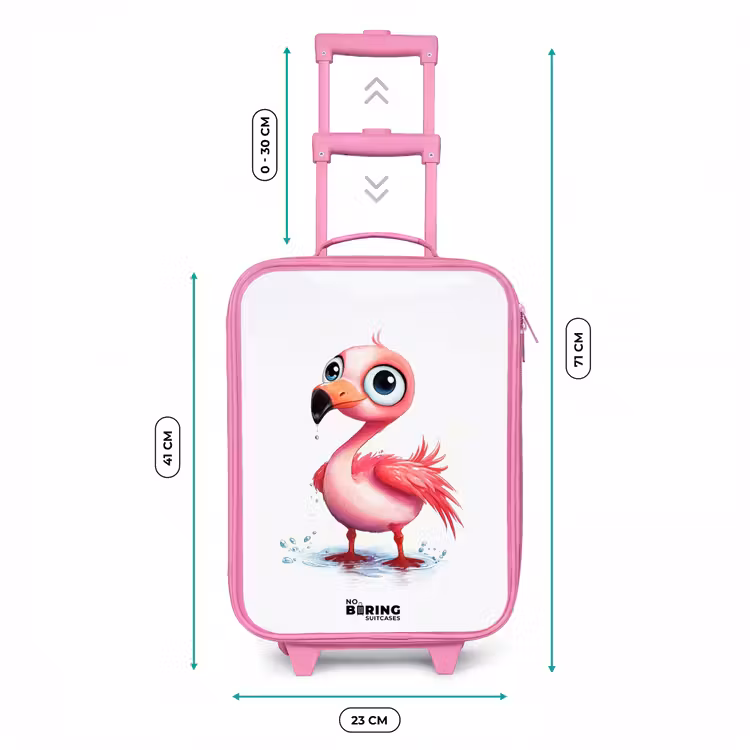 Roze flamingo in het water Kinderkoffer - Roze klein -productfoto_formaten