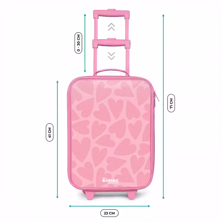Roze hartjes patroon Kinderkoffer - Roze klein -productfoto_formaten