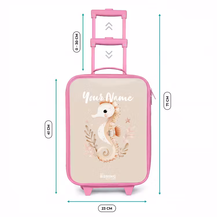 Roze zeepaardje tussen zeeplanten Kinderkoffer - Roze klein -productfoto_formaten
