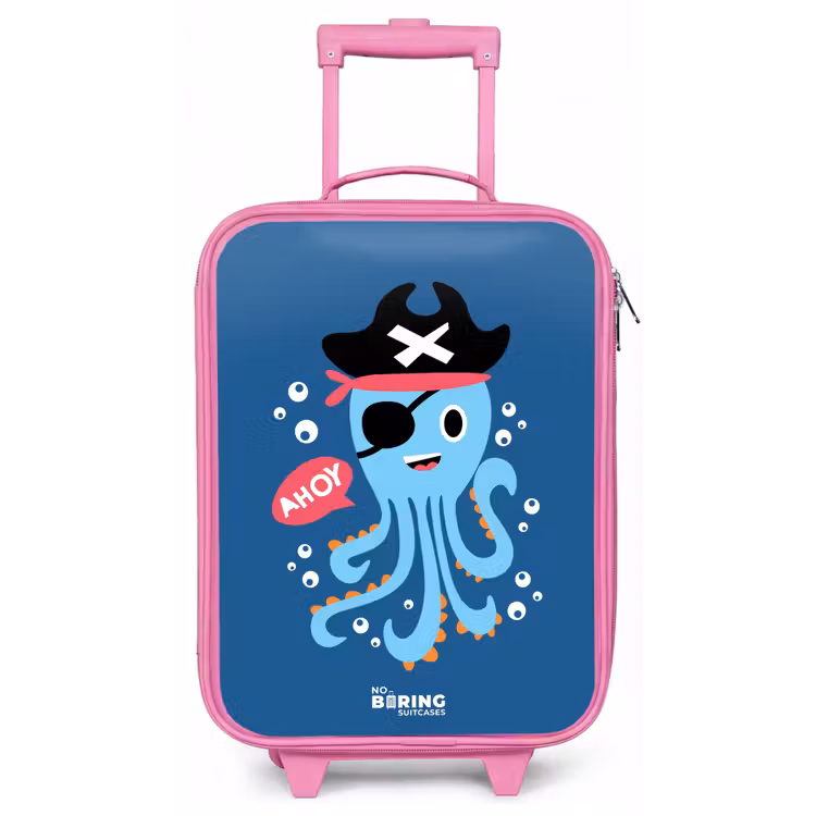 Piraten octopus met een hoed Kinderkoffer - Roze klein -zz3dotto