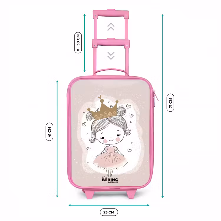 Prinses op gekleurde achtergrond met hartjes Kinderkoffer - Roze klein -productfoto_formaten