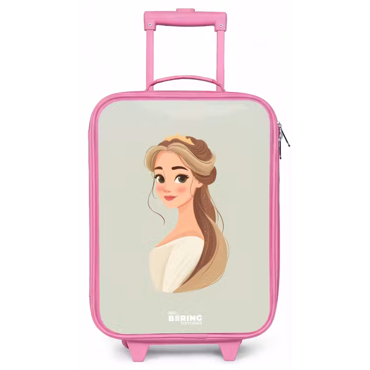 Prinses met een tiara - Groen Kinderkoffer - Roze klein -zz3dotto