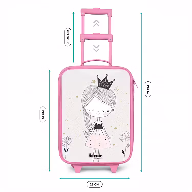Prinses met zwart jurkje Kinderkoffer - Roze klein -productfoto_formaten